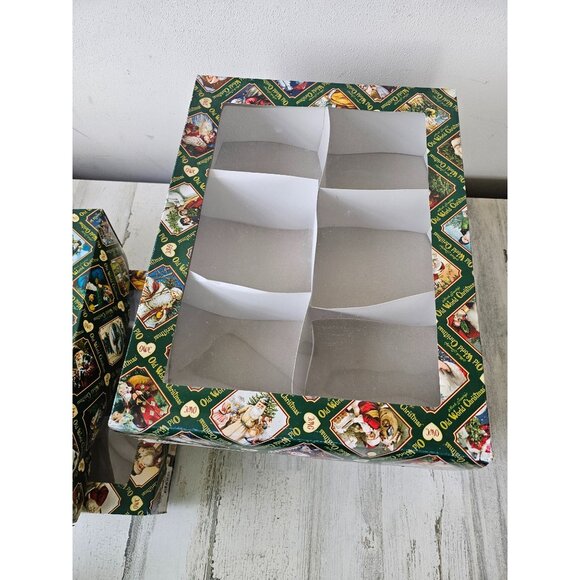 Old world empty ornament boxes set vintage decor storage containers - Picture 4 of 9